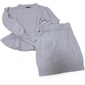 Crystal Doll Light Purple Knit Skirt Set
